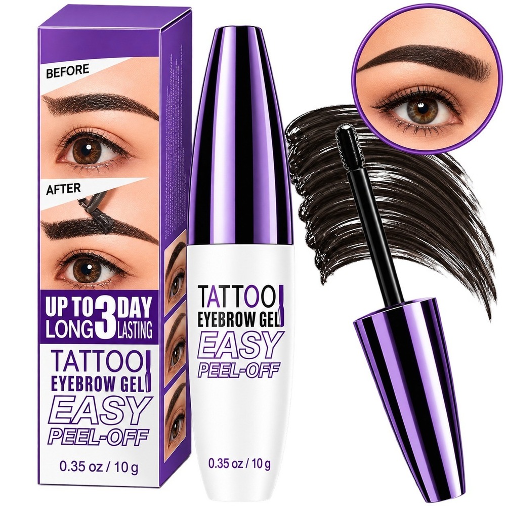 QICIY Waterproof Eyebrow Tattoo Gel Tint Peel-Off 02 Light Brown (No se)